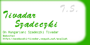 tivadar szadeczki business card